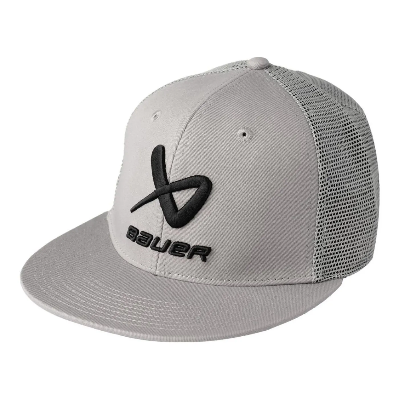 New Keps Core Flat Brim Yth Grey Hockeykepsar Bauer