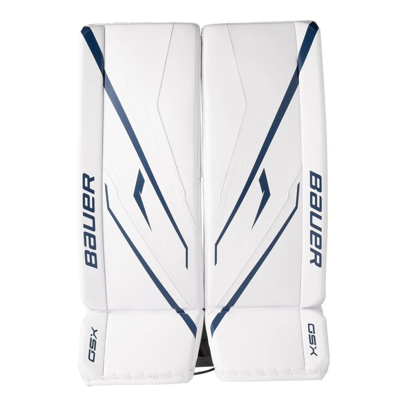 New Målvaktsbenskydd GSX Jr White/Blue Målvaktsbenskydd Junior
