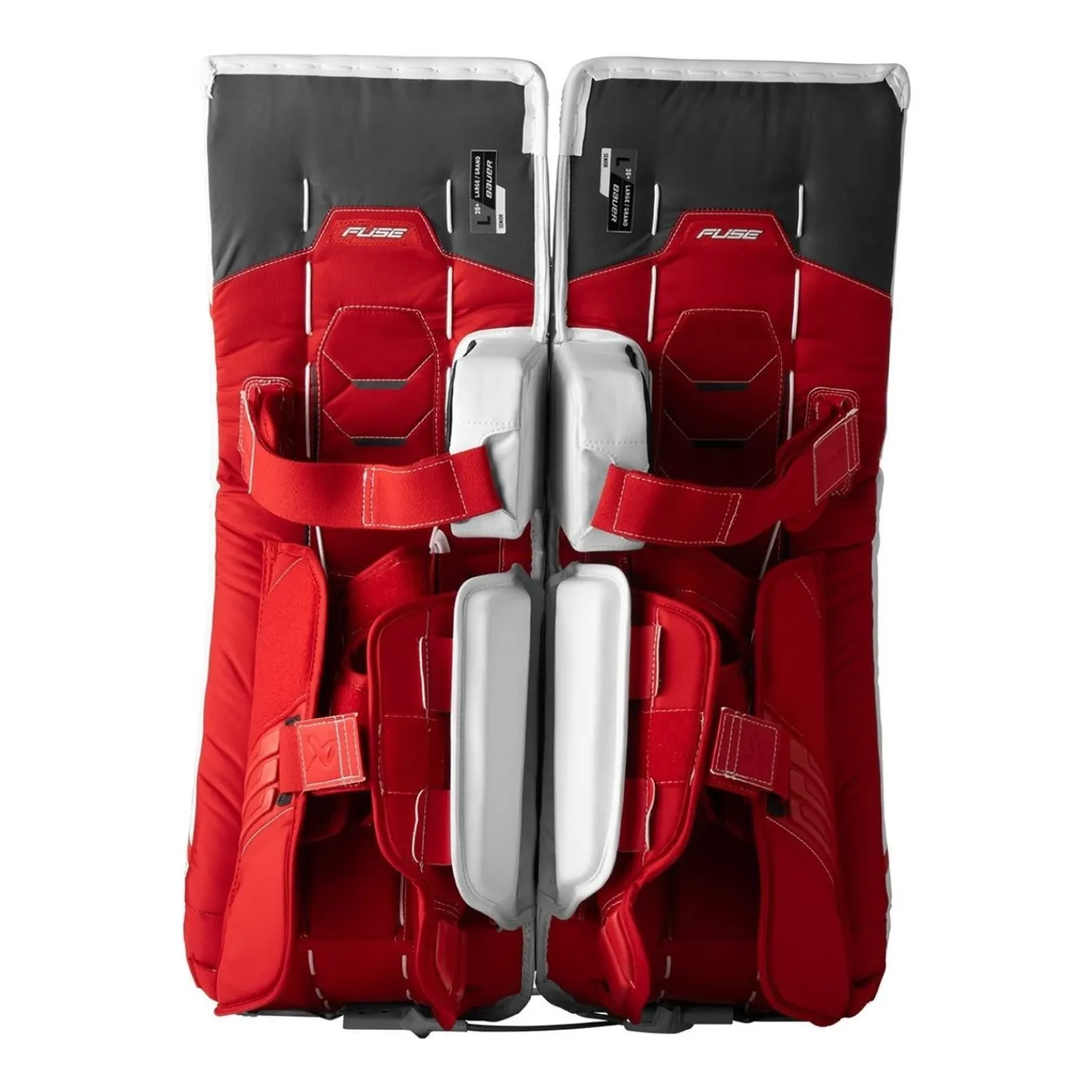 Clearance Målvaktsbenskydd Supreme Fuse Sr White/Red Målvaktsbenskydd Senior|Bauer
