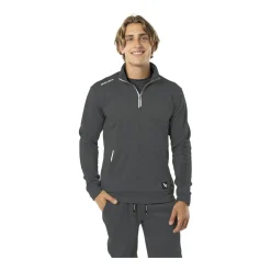 Outlet Tröja Team Fleece 1/2 Zip Sr Grey Teamtextil Tröjor Sr|Tröjor Senior