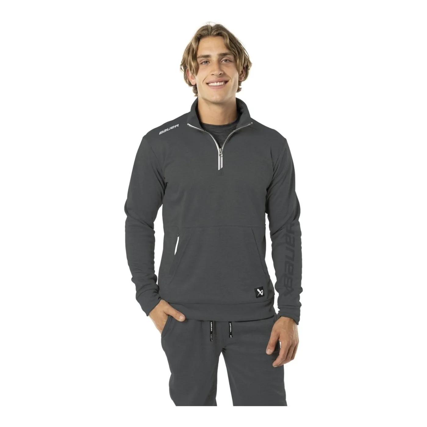 Outlet Tröja Team Fleece 1/2 Zip Sr Grey Teamtextil Tröjor Sr|Tröjor Senior