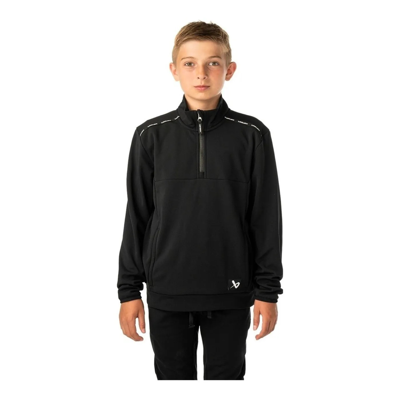 Hot Tröja Team Fleece 1/2 Zip Yth Black Teamtextil Tröjor Jr
