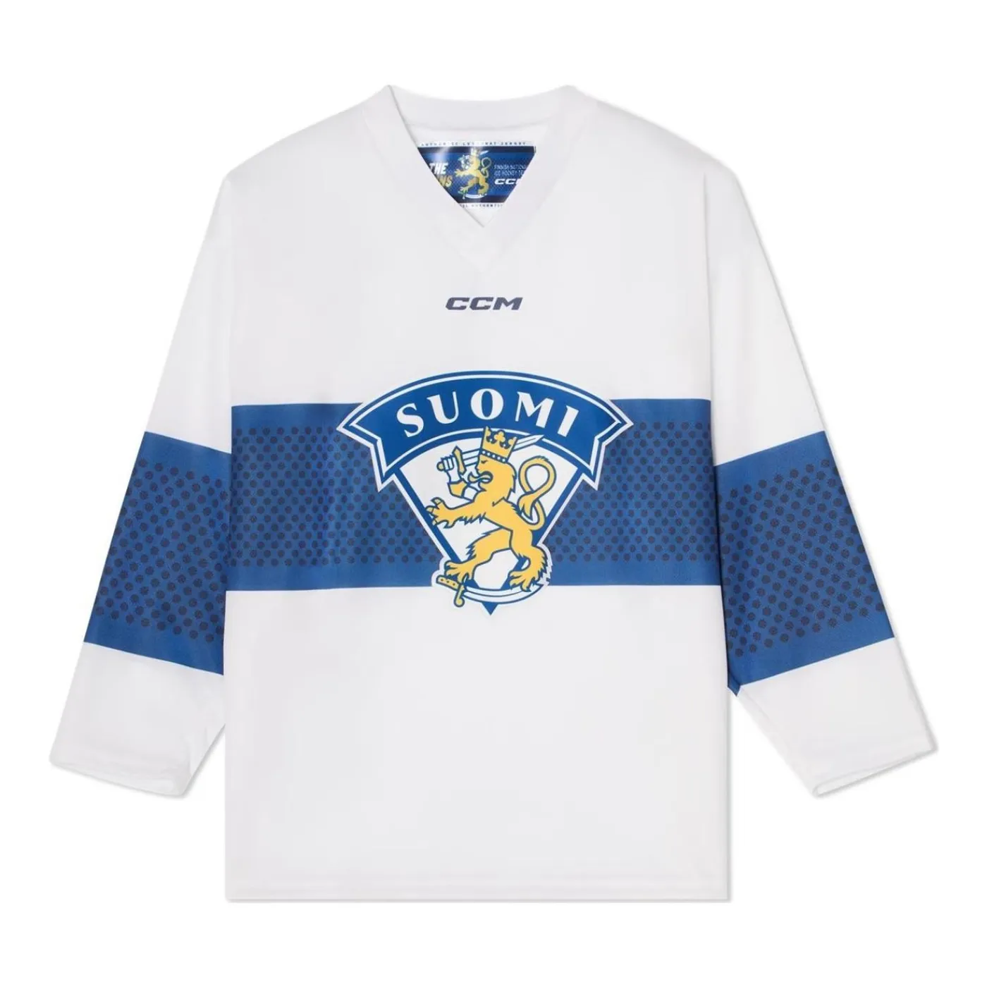 Best Matchtröja Replica Team Finland Jr White Nhl Replica Tröjor