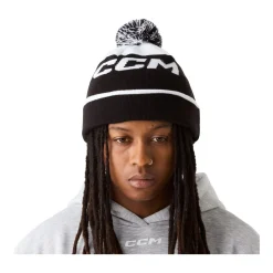 Hot Mössa Pom Knit Polar Fleece Team Black Mössor Ccm
