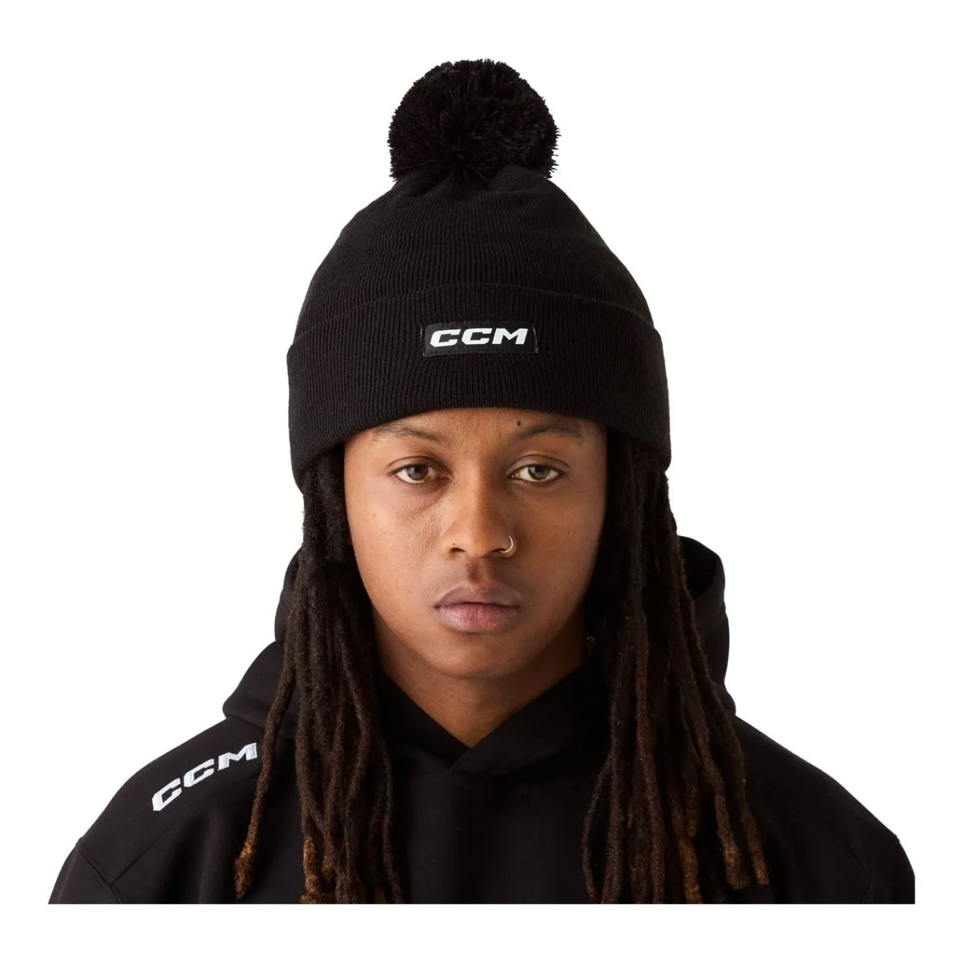 Mössa Pom Knit Team Black Mössor Ccm