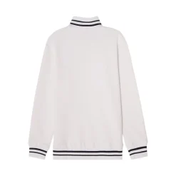 Sale Tröja Stripe Quarter Zip Sr White Tröjor Senior