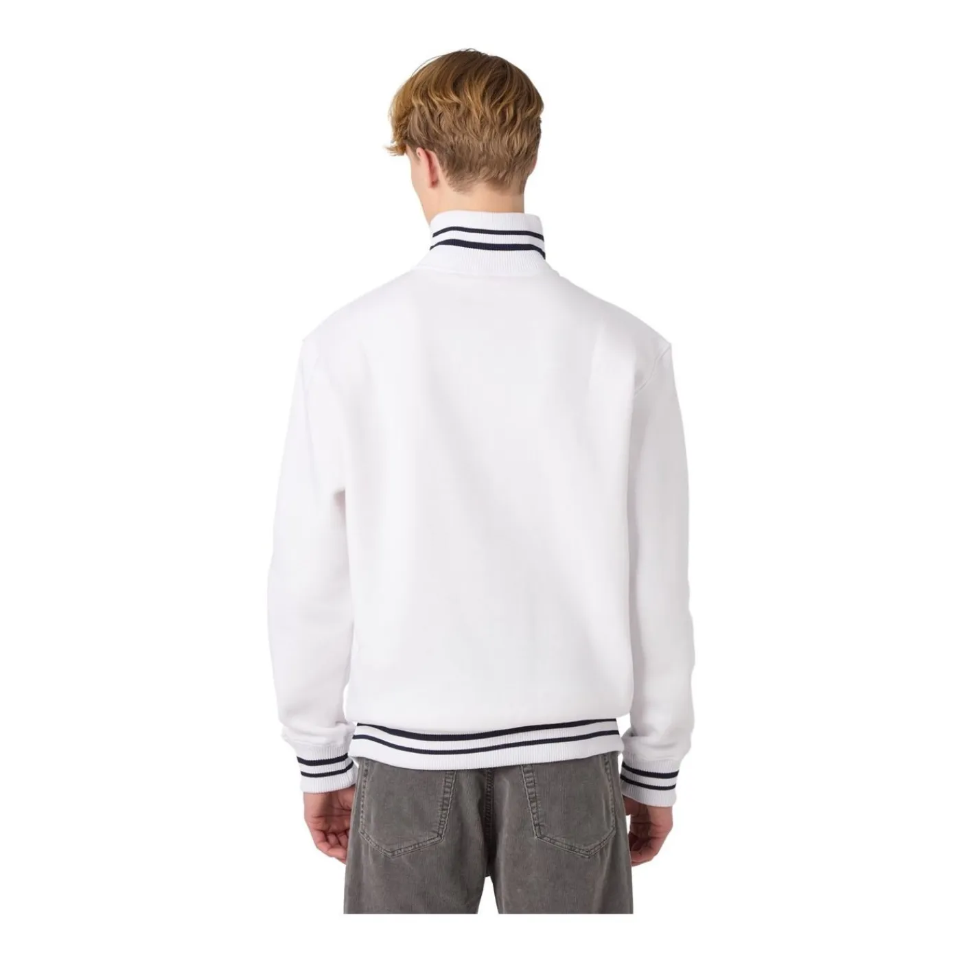 Sale Tröja Stripe Quarter Zip Sr White Tröjor Senior