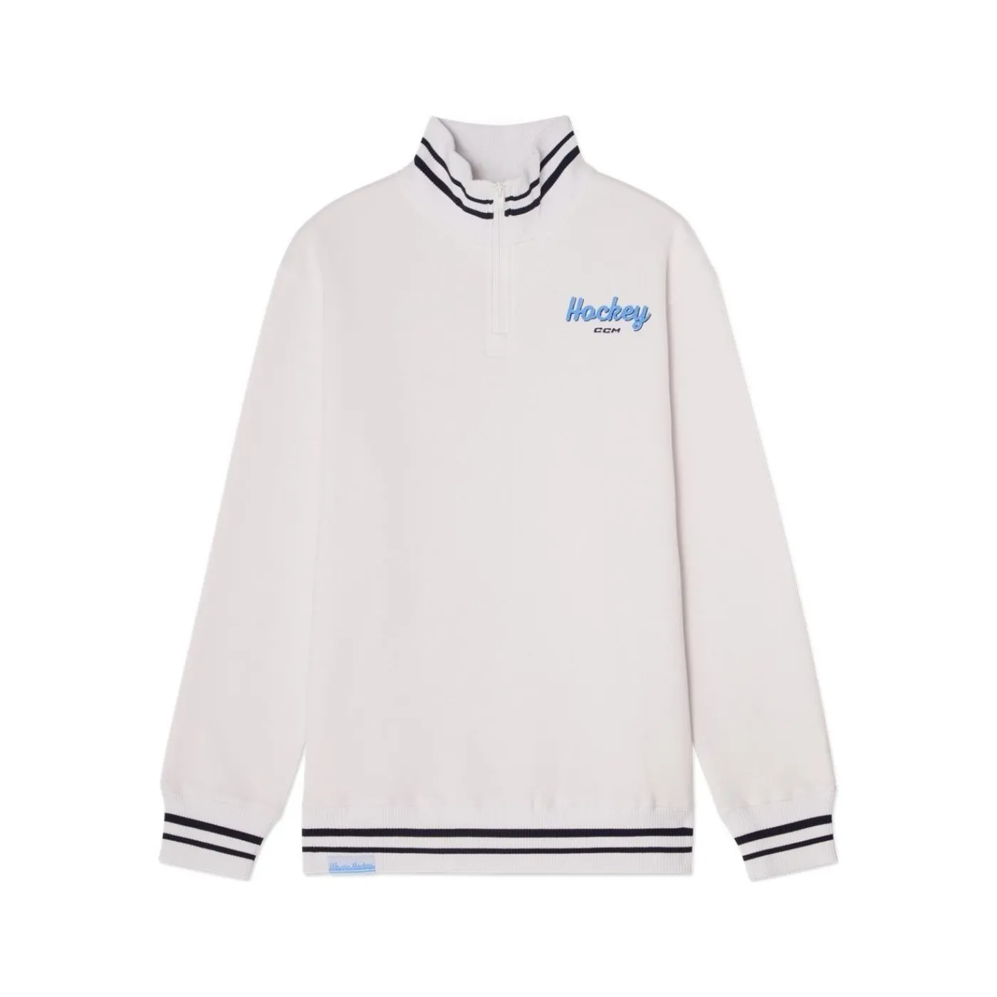 Sale Tröja Stripe Quarter Zip Sr White Tröjor Senior