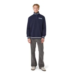 New Tröja Stripe Quarter Zip Sr Navy Tröjor Senior