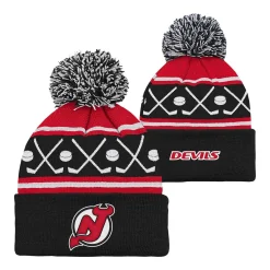 Hot Mössa Face-Off Pom Yth New Jersey Devils Outerstuff|Mössor Nhl