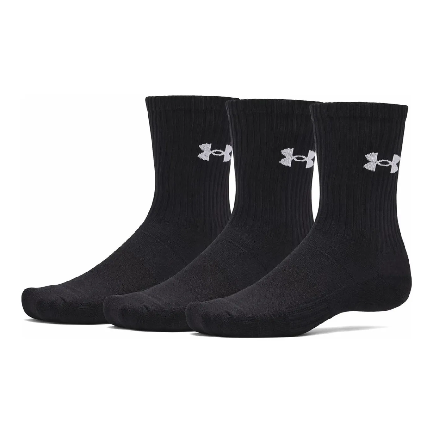 Outlet Strumpor Performance Cotton 3-pack Black Under Armour|Hockeystrumpor