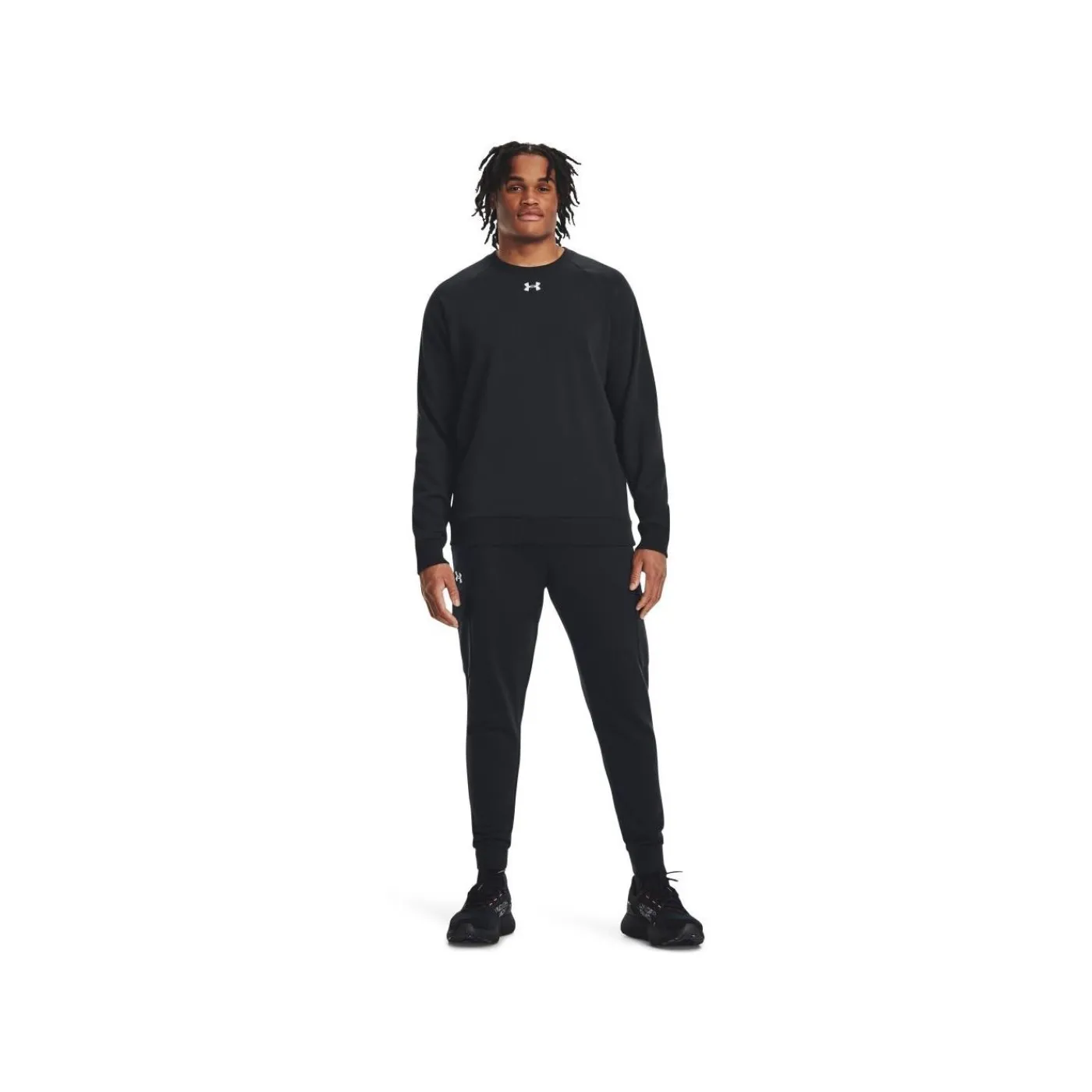 Clearance Tröja Rival Fleece Crew Black Tröjor Senior|Under Armour